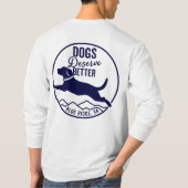 Unisex Long Slapt Tshirt - Navy Logo (Achterkant)