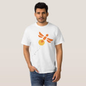(Unisex) Losse grijze t-shirt met oranje bug (Voorkant volledig)
