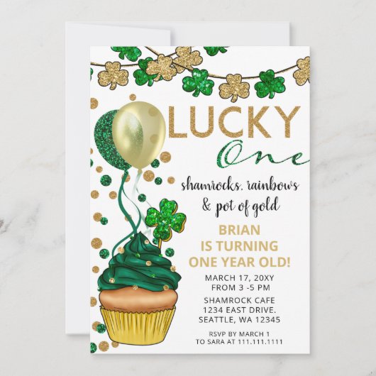 Unisex Lucky One St. Patrick eerste verjaardagsfee Kaart (Voorkant)