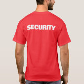 Unisex Mannen Vrouwen Dubbelzijdig Security Rood T-shirt (Achterkant)