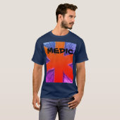 Unisex medic rood blauw en paarse levensster t-shirt (Voorkant volledig)