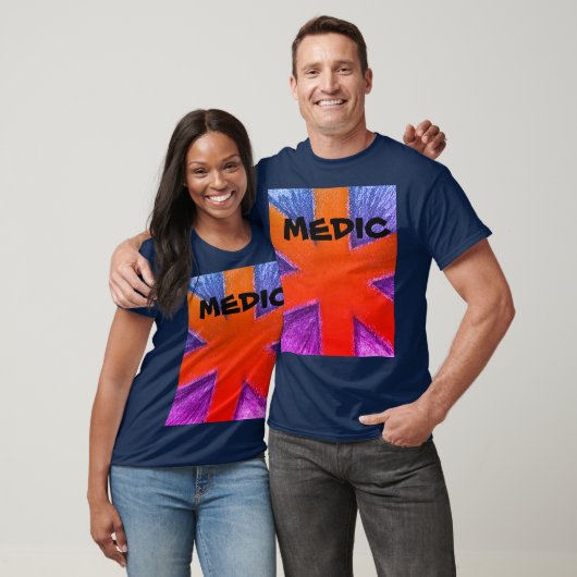 Unisex medic rood blauw en paarse levensster t-shirt (Unisex)