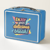 Unisex Metal Lunch Box with Trendy Graphics (Voorkant)