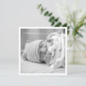 Unisex Minimalist Baby Newborn Announement Aankondiging (Staand voorkant)