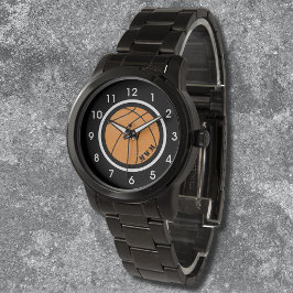 Unisex Monogram Basketbalhorloge Zwart Armband Horloge