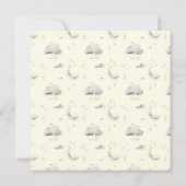 Unisex Moon en Clouds baby shower Kaart (Achterkant)