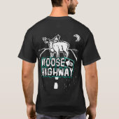 Unisex Moose op een Highway Shirt (zwart) (Achterkant)