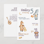 Unisex Musical Birthday Invitation Kaart (Voorkant / Achterkant)