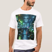 Unisex Neon Green Hacker's Lair - Cyberpunk Urban T-shirt (Voorkant)