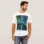 Unisex Neon Green Hacker's Lair - Cyberpunk Urban T-shirt (Voorkant volledig)