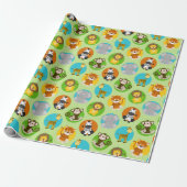 unisex oerwoud animals kinder party cadeaupapier (Uitgerold)