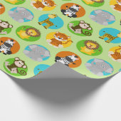 unisex oerwoud animals kinder party cadeaupapier (Hoek)