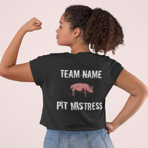 Unisex op maat gemaakte BBQ-team Pit Mistress t-sh T-shirt