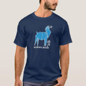 Unisex Origami Llama T-shirt in het blauw (Voorkant)