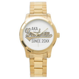 Unisex overmaatse Gold Bracelet Watch oma Horloge
