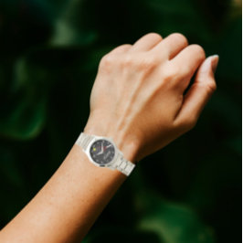 Unisex Oversize Silver Bracelet Tennis Horloge