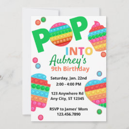 Unisex Rainbow Pop Fidget Speelgoed Birthday Party Kaart