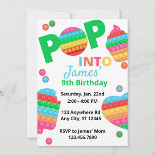 Unisex Rainbow Pop It Fidget Speelgoed Birthday Pa Kaart