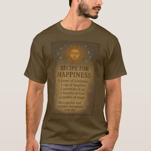 Unisex Recipie for Happiness Magickal AI Art T-shirt (Voorkant)