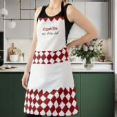Unisex Red and White Checkered Apron - Modern  Schort