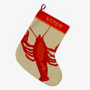 Unisex Red Lobster schaaldier gepersonaliseerd Grote Kerstsok