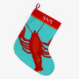 Unisex Red Lobster schaaldier gepersonaliseerd Grote Kerstsok