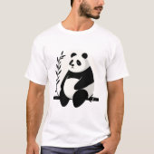 Unisex reuzenpanda slaperig zittend chill bamboe t-shirt (Voorkant)