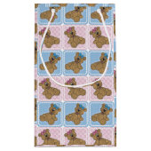 Unisex Roze en Blue Baby Teddy Bears Klein Cadeauzakje (Achterkant)