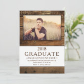 Unisex Rustic Barn Wood Foto Afstuderen Verticaal Aankondiging (Staand voorkant)