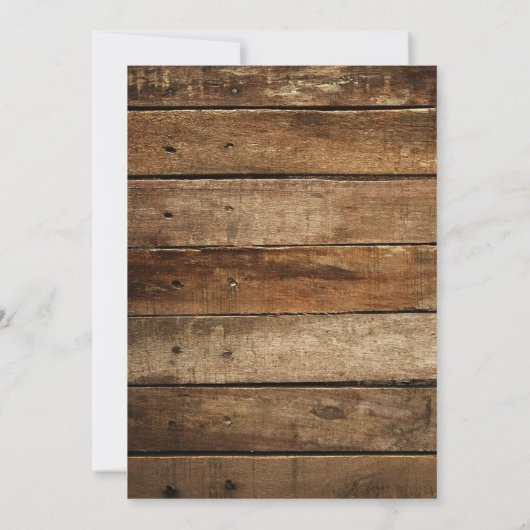 Unisex Rustic Barn Wood Foto Afstuderen Verticaal Aankondiging (Achterkant)