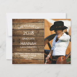 Unisex Rustic Barnwood Foto Afstuderen Horizontaal Aankondiging
