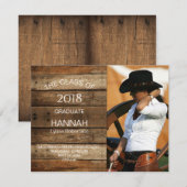 Unisex Rustic Barnwood Foto Afstuderen Horizontaal Aankondiging (Voorkant / Achterkant)