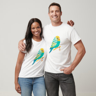 Unisex Schattigee Budgie Parrot Parkiet Bird Print T-shirt