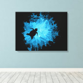 Unisex Schildpad Koraalrif Silhouet Mannen Vrouwen Canvas Afdruk (Insitu (Houten vloer))