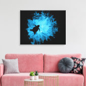 Unisex Schildpad Koraalrif Silhouet Mannen Vrouwen Canvas Afdruk (Insitu (Woonkamer))