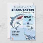 UNISEX SHARK TASTIC VERJAARDAG FEEST Uitnodiging (Voorkant)