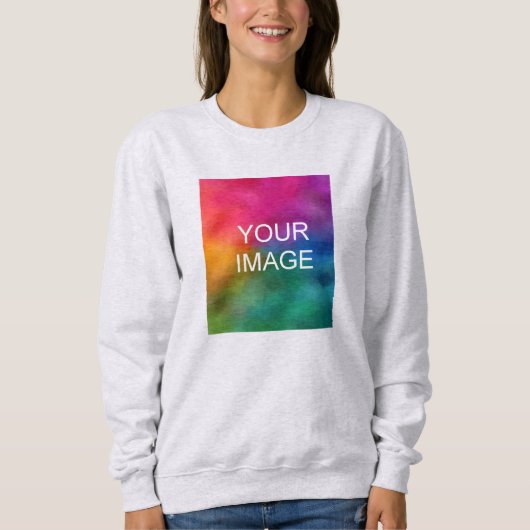 Unisex Sizing Upload uw eigen foto naar vrouwen Trui (Voorkant)