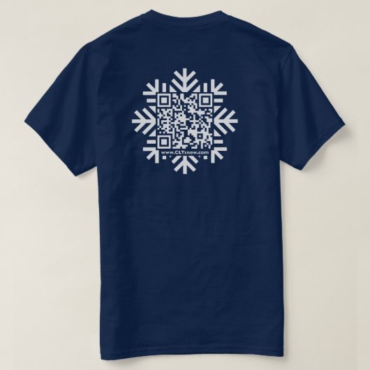 Unisex Sneeuwvlok QR-code T-shirt (Design achterkant)