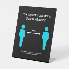 Unisex sociale afstand COVID19 Reclamebord Met Voetstuk