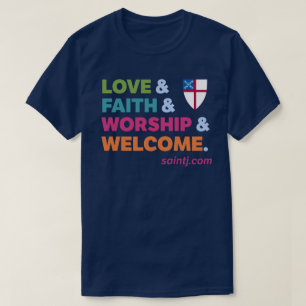 Unisex St. James kleurrijke welkom T-shirt