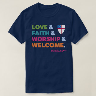 Unisex St. James kleurrijke welkom T-shirt