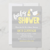 Unisex, Stork Baby shower Invitation Kaart (Voorkant)