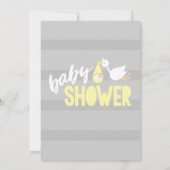 Unisex, Stork Baby shower Invitation Kaart (Achterkant)