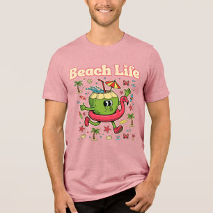 Unisex strand levens kokosnoot grafische T-shirt
