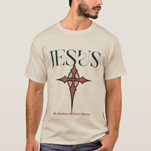Unisex T-shirt - "Jezus: mijn anker in elk Storm" (Voorkant)