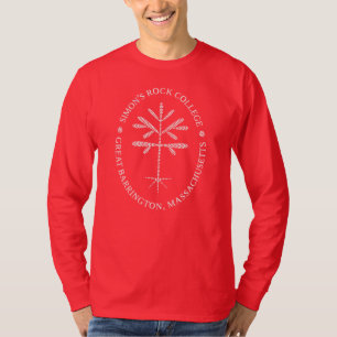 Unisex T-shirt met lang sleeve Rood met witte Sapl