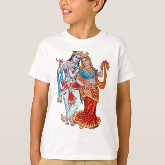Unisex T-shirt, Radha Krishna bedrukt T-shirt (Voorkant)