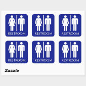 Unisex toilet teken vierkante sticker (Vel)