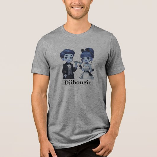 Unisex Tri-blend T-shirt Djibougie (Voorkant)