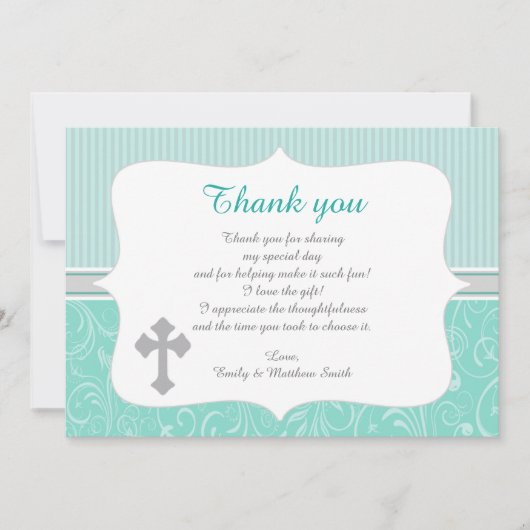 Unisex Turquoise Baptism - Bedankt voor je kaartje (Voorkant)